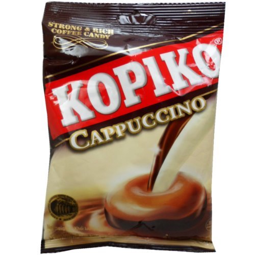 Kopiko Cappuccino Flavor Strong & Rich Coffee Candy Net Wt 120 G (40 Pellets.) X 3 Bags logo