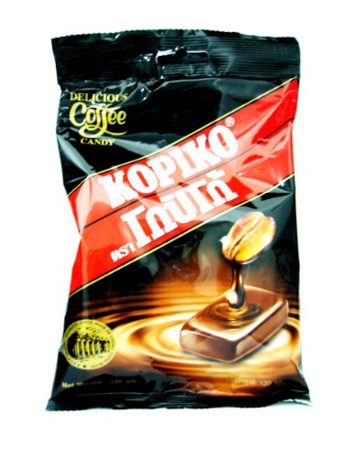 Kopiko Strong Flavor Coffee Beans Hard Candy Candies Confectionery 120 G. From Thailand logo