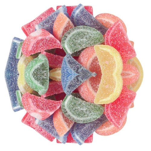 Kosher Mini Assorted Flavored Fruit Slices 10 Pound Bulk Bag logo