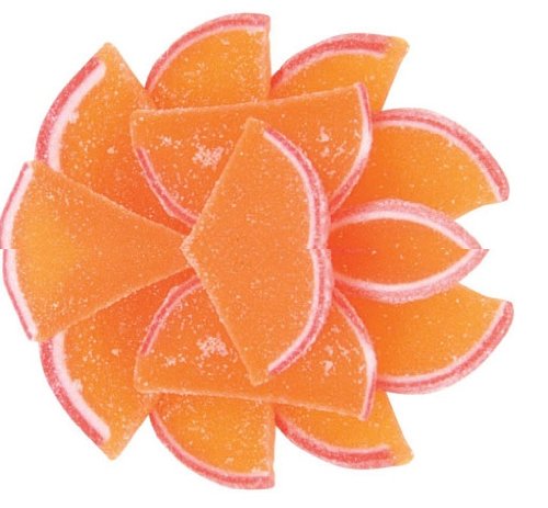 Kosher Orange Colored Sour Peach Flavored Fruit Slices 5 Pound Bulk Bag logo