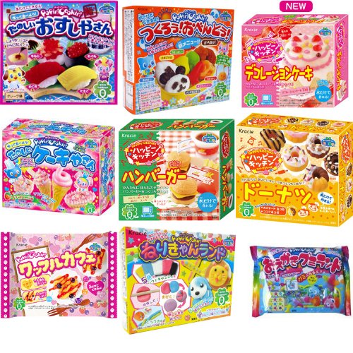 Kracie Popin Cookin 9 Item Bundle With Sushi, Hamburger, Bento, Donuts, Cake Shop and More logo