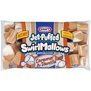 Kraft, Jet-puffed, Caramel & Vanilla Swirl Marshmallows, 8oz Bag (Pack of 3) logo