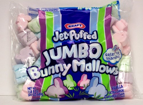 Kraft Jet Puffed Jumbo Size Easter Bunny Mallows Vanilla Marshmallows One 24 Oz Bag logo