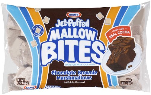 Kraft, Jet-puffed, Mallow Bites, Chocolate Brownie Marshmallows, 8oz Bag (Pack of 4) logo