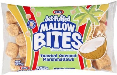 Kraft, Jet-puffed, Mallow Bites, Toasted Coconut Marshmallows, 8oz Bag (Pack of 3) logo