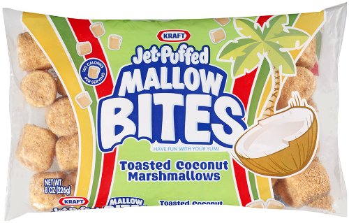 Kraft, Jet-puffed, Mallow Bites, Toasted Coconut Marshmallows, 8oz Bag (Pack of 4) logo