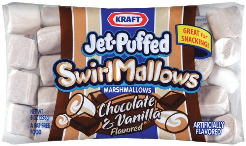 Kraft, Jet Puffed, Marshmallows, Chocolate & Vanilla Swirl, 8oz Bag (Pack of 4) logo