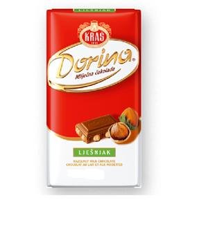 Kras Dorina Milk Chocolate With Hazelnuts 100g logo