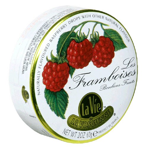 La Vie De La Vosgienne Les Framboises (raspberry) Hard Candy, Bonbon Fruits, 2 ounce Tins (Pack of 10) logo