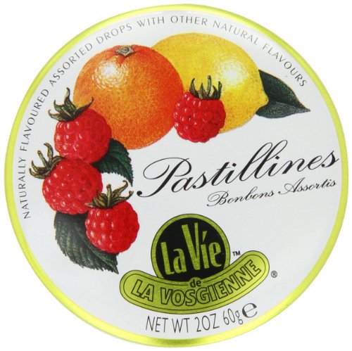 La Vie De La Vosgienne Pastillines Hard Candy, 2 ounce Tins (Pack of 10) logo