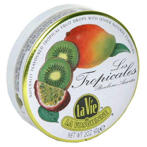 La Vie De La Vosgienne Tropicales Hard Candy, 2 ounce Tins (Pack of 10) logo