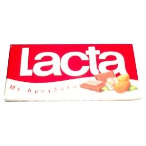 Lacta Greek Milk Chocolate With Almonds, 10 Bars X 85g logo