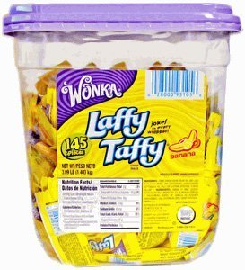 Laffy Taffy By Wonka Banana Flavor 145 Piece Tub, 3.08 Lb logo