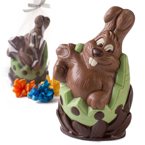 Large Chocolate Easter Bunny In Egg Shell – Hand Painted Milk Chocolate logo