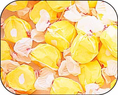 Lemon Merringue Gourmet Salt Water Taffy 1 Pound Bag logo