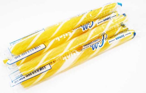 Lemon Yellow & White Old Fashioned Hard Candy Sticks: 10 Count (individually Wrapped) logo