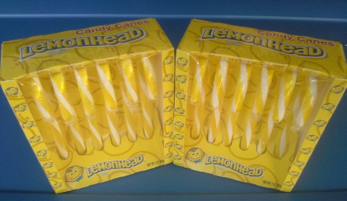 Lemonhead Candy Canes, Two Pack of 6, (12 Total) logo