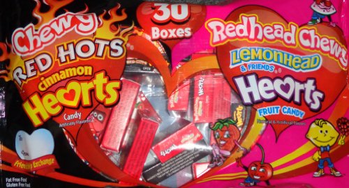 Lemonhead & Friends Redhead Chewy Hearts With Chewy Red Hots Cinnamon Hearts 30/0.4 Oz Boxes logo