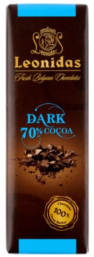 Leonidas Belgian Chocolates: 70% Cocoa Dark Chocolate Bars (one Dozen) logo