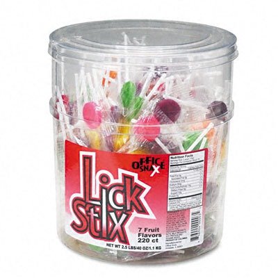 Lick Stix Suckers, Seven Assorted Fruit Flavors, 220 Per Container logo