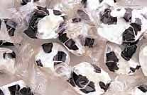Licorice Black & White Cowhide Gourmet Salt Water Taffy 1 Pound Bag logo