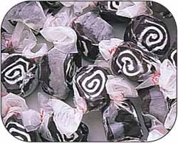 Licorice Black & White Gourmet Salt Water Taffy 1 Pound Bag logo