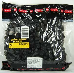 Licorice In 1.25 Kilobag – Venco Dubbelzoute Briketten Dz (double Salt Briket Licorice) logo