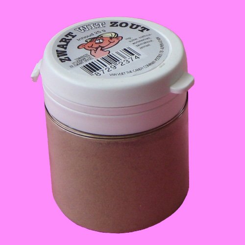 Licorice In – Van Vliet Zwart Wit Zout In Een Potje (salty Salmiak Powder In A Little Jar) 4 Jars X Ea 30gr logo