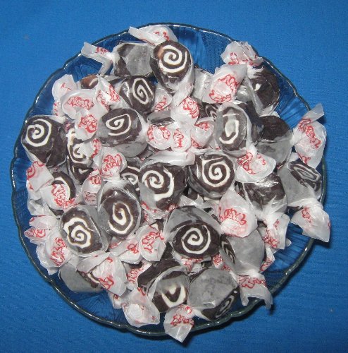 Licorice Swirl Flavored Taffy Town Salt Water Taffy 2 Pound logo