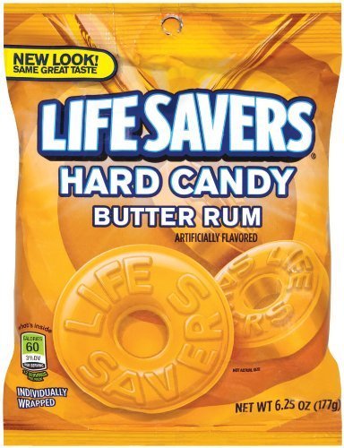 Life Savers, Butter Rum Hard Candy, 6.25oz Bag (Pack of 6) logo