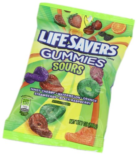 Life Savers, Gummies, Sours, 7oz Bag (Pack of 6) logo