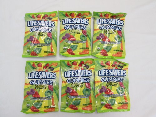 Life Savers Sour 5 Flavors: Tangy Cherry, Watermelon, Black Raspberry, Strawberry, Orange Gummies Candy Share Size – 6 Individual Pack of 7 Oz Bags – Tj7 logo