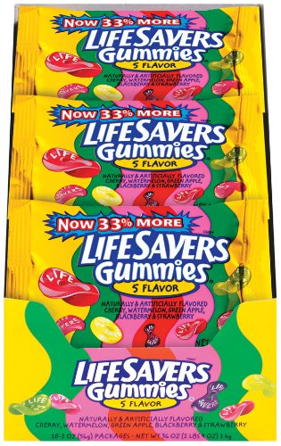 Lifesavers Gummies, 5 Flavor, 2 ounce Pouches (Pack of 18) logo