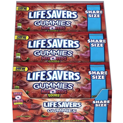 Lifesavers Gummies Candy, Mix-o-reds, 4.2 Ounce (Pack of 15) logo