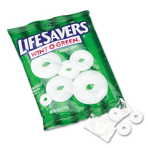 Lifesavers Products – Lifesavers – Hard Candy, Wint-o-green Flavor, Individually Wrapped, 6.5oz Bag – Sold As 1 Pack – Enjoy America’s Favorite Hard Candies. – Larger Pieces Mean More Enjoyment. – logo