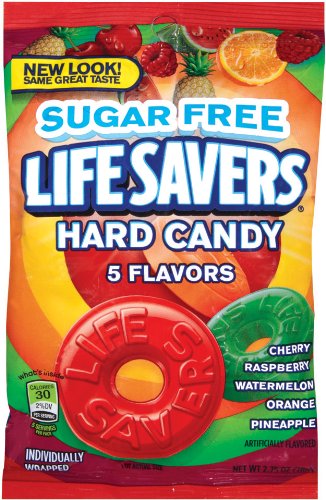 Lifesavers Sugar Free 5 Flavor Hard Candy, 2.75 ounce Bags, (Pack of 12) logo