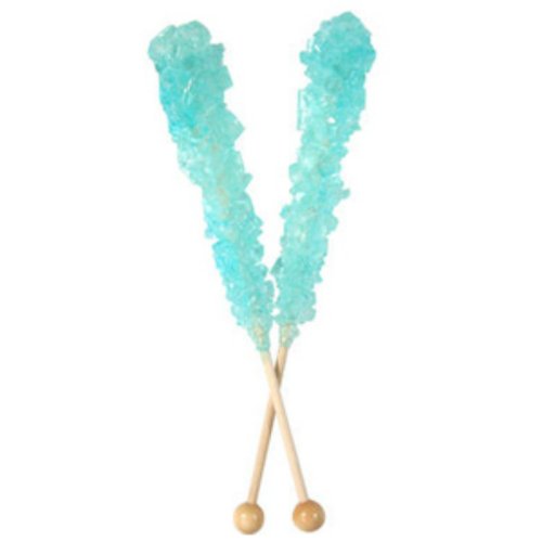 Light Blue Cotton Candy Rock Candy Sticks (unwrapped) 60 Count logo
