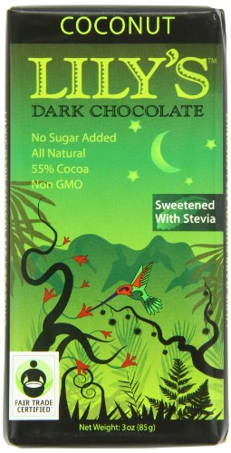 Lily’s Dark Chocolate Bar With Stevia, Coconut, 3 Ounce (Pack of 12) logo