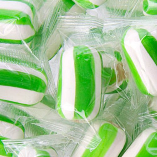 Lime Sassy Cylinders Green & White Striped Candy 1lb Bag logo