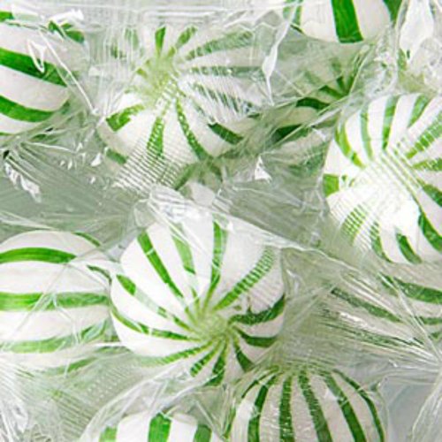 Lime Sassy Spheres Green & White Striped Candy Balls 5lb Bag logo