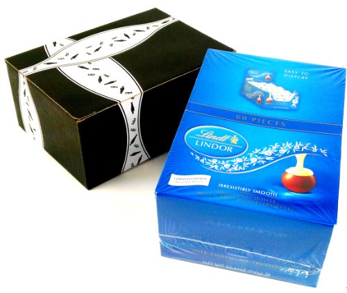 Lindor Milk & White Chocolate Truffles In A Gift Box (Pack of 60) logo