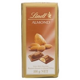 Lindt Almond Chocolate 100g. logo