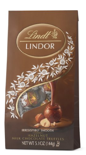 Lindt Chocolate Lindor Hazelnut Chcocolate Bag, 5.1 ounce (Pack of 4) logo