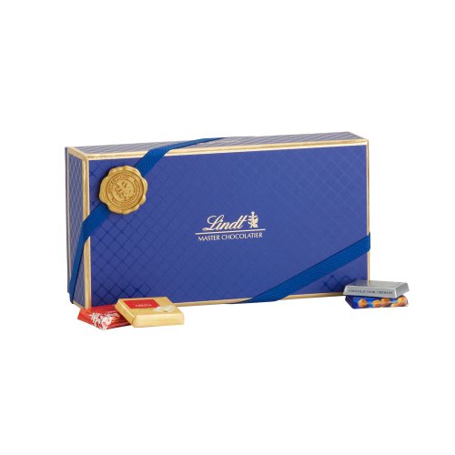 Lindt Chocolate Lindt Emblem Swiss Chocolate Gift Box, Navy logo