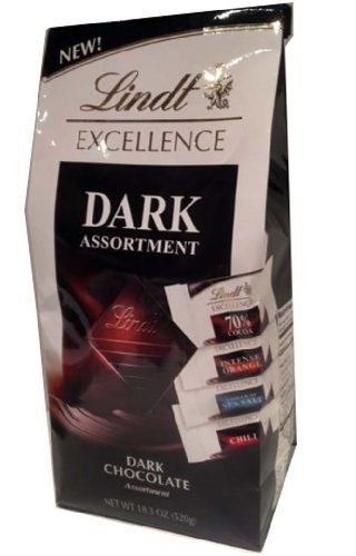 Lindt Excellence Dark Chocolate Bar Assortment – 70% Cocoa, Intense Orange, A Touch Of Sea Salt, Chili (52 Packs Of 0.35oz, Total Net Weight 18.3oz)) logo