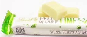 Lindt Hello Splash White Chocolate Lime Stick 1.2oz Pack of 10 logo