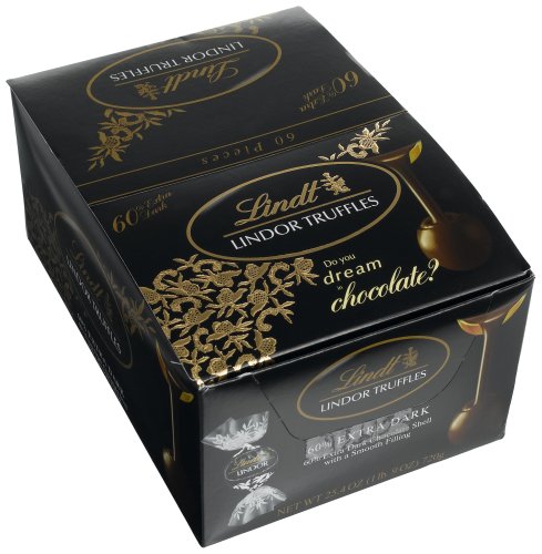 Lindt Lindor Truffles 60% Extra Dark Chocolate, 60-count Boxes (Pack of 2) logo