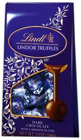 Lindt Lindor Truffles Dark Chocolate (12-count), 5.1 ounce Bags (Pack of 6) logo