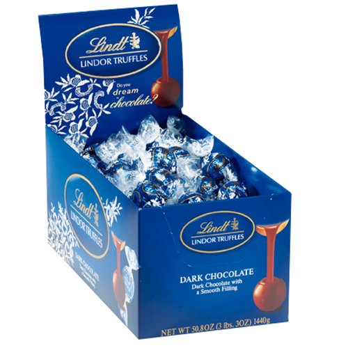 Lindt Lindor Truffles Dark Chocolate, 120-count Box logo