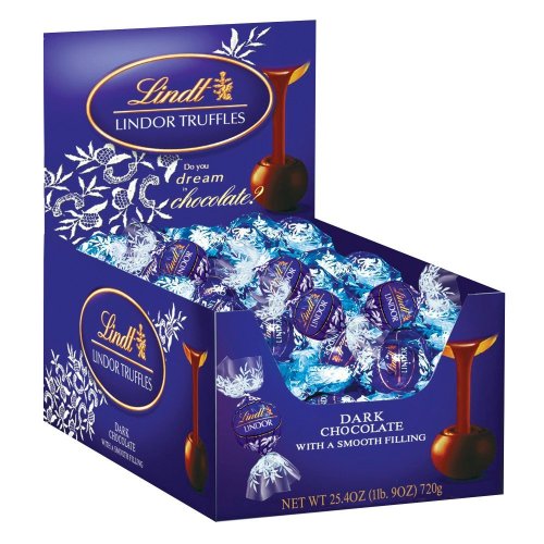 Lindt Lindor Truffles Dark Chocolate, 60-count, 0.5 ounce Boxes (Pack of 2) logo